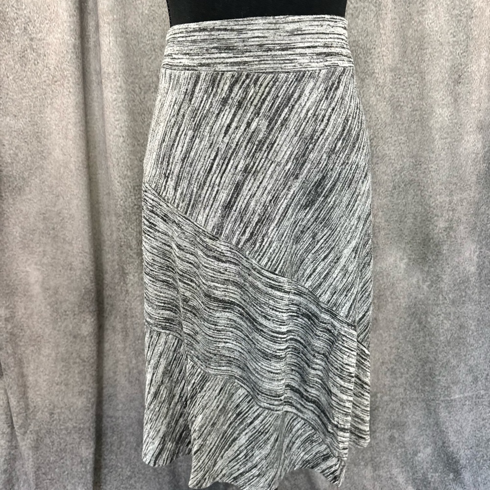 Zac & Rachel Marled Black and White Knit Midi Skirt